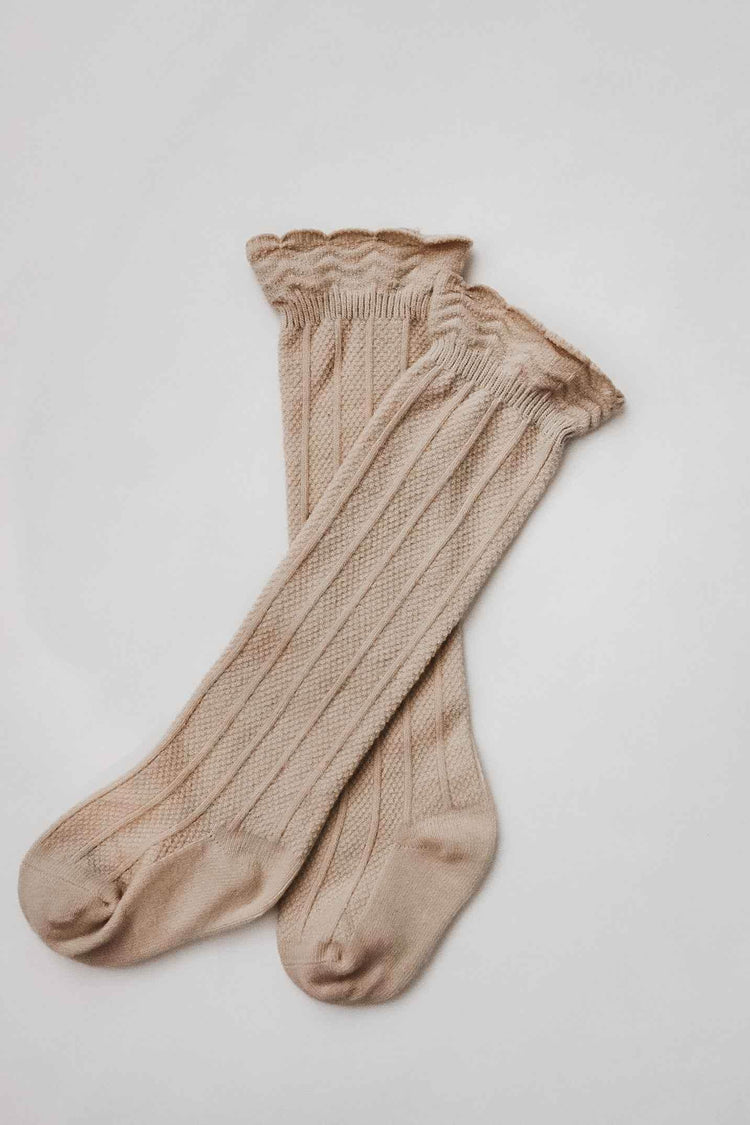 Ruffle Cotton Knee High Socks by Little Mae & Co