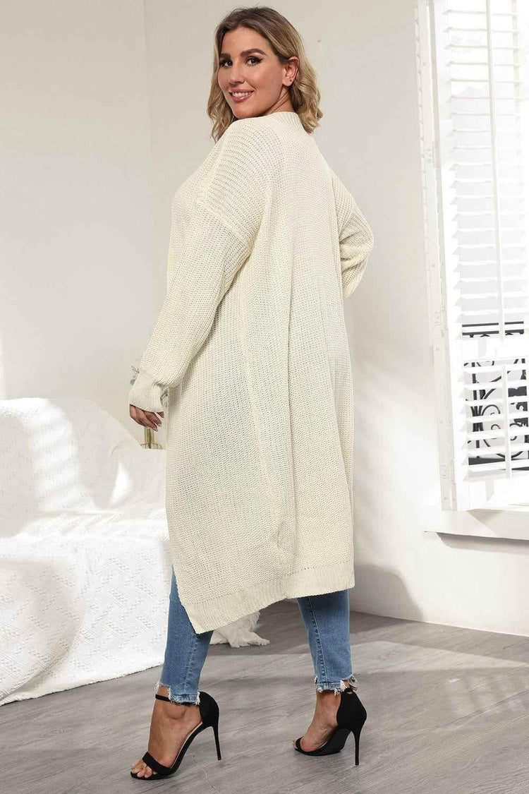Plus Size Open Front Long Sleeve Cardigan women Attire by Trendsi
