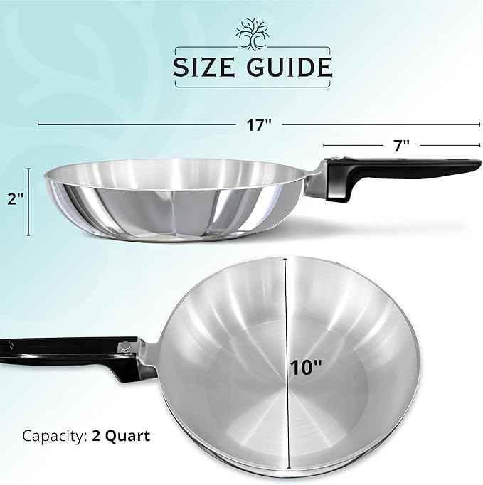 10-Inch Chef Skillet – Quick & Even Heat Distribution – Lightweight Cast Aluminum Frying Pan Home & Garden by MAGNAWARE