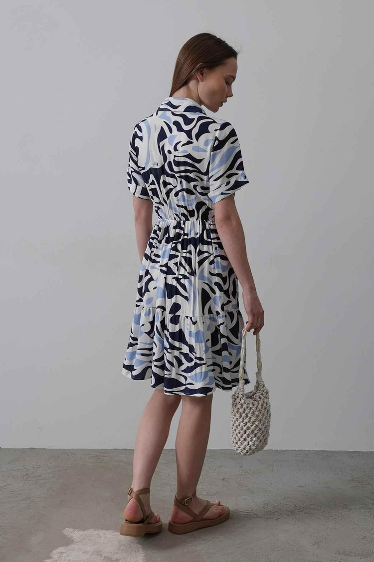 Rey Printed Dress — Multicolor Abstract Women&