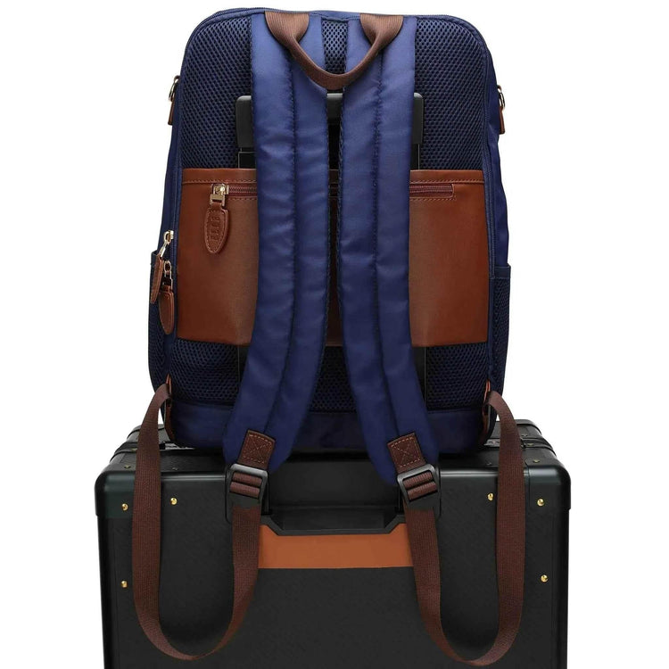 Luxe Journey 18L Twill and Vegan Leather Backpack Backpacks by Travellty