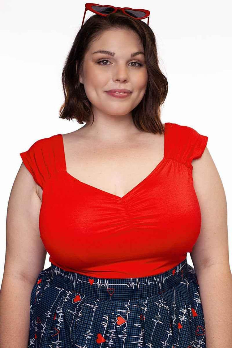 Isabel Top in Red Shirts & Tops by Retrolicious
