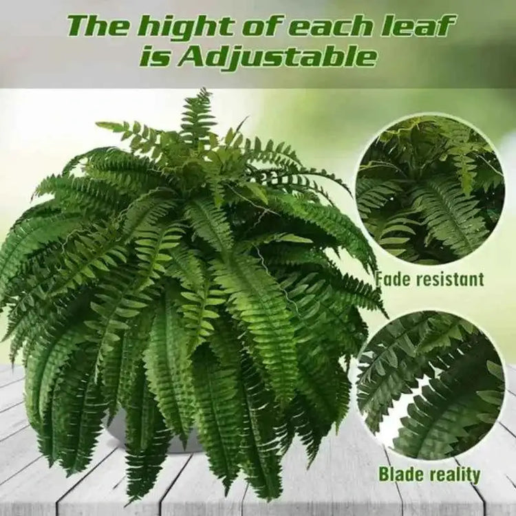 Realistic Boston Ferns 57cm/67cm Artificial Boston Fern Plants 38 Leaves UV Resistant Fake Ferns Greenery for Door Porch Decors by DSERS