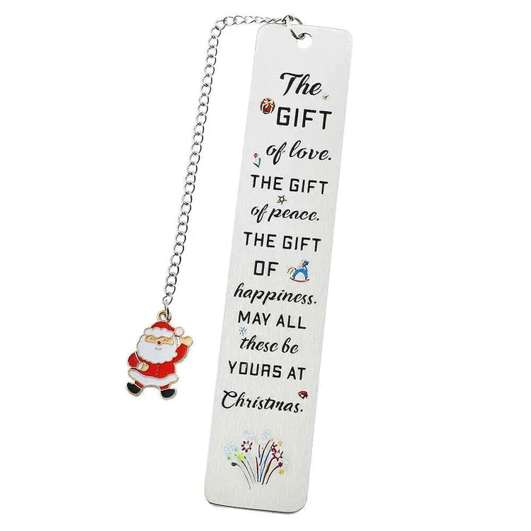 A stainless steel pendant bookmark about Christmas, the warmest Christmas reading gift for loved ones on Christmas Eve. metal Bokkmark by DSERS