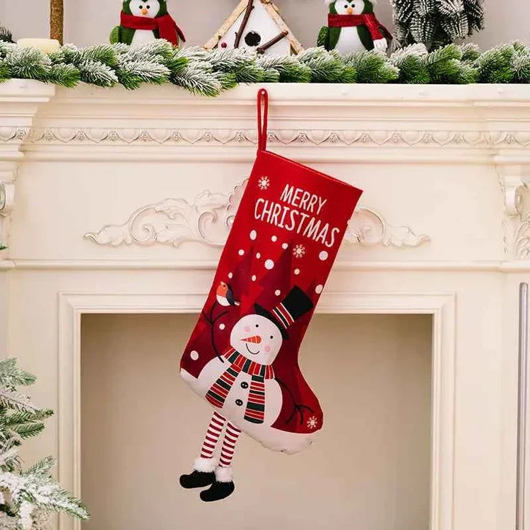 Christmas Stocking Large Stockings Santa Snowman Candy Gift Socks Tree Ornament Decorations for Family Holiday Xmas Party Decor by DSERS