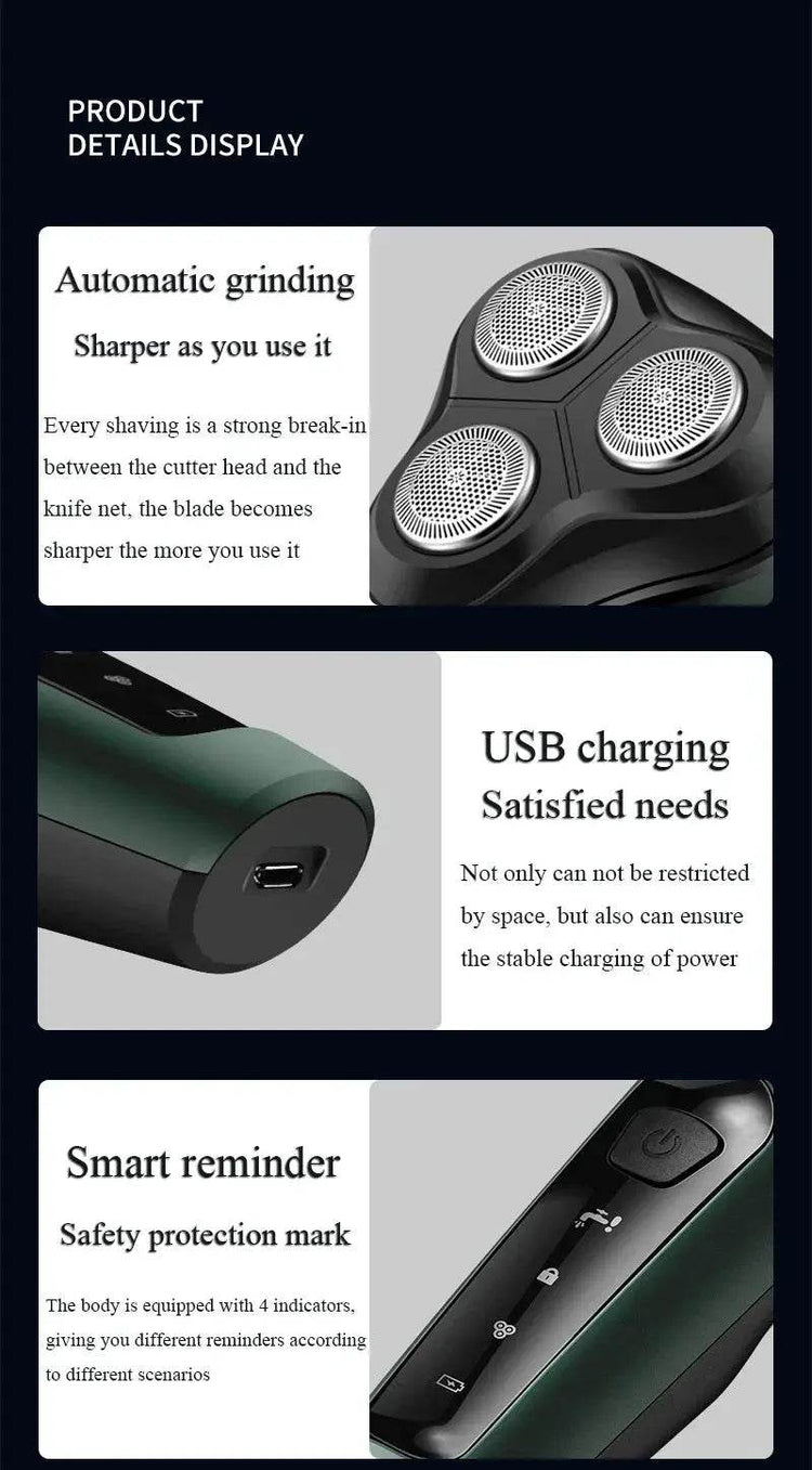 Electric Shavers for Men Waterproof Electric Trimmer Razor Wet Dry Use Rechargeable Battery Electric Razor by DSERS