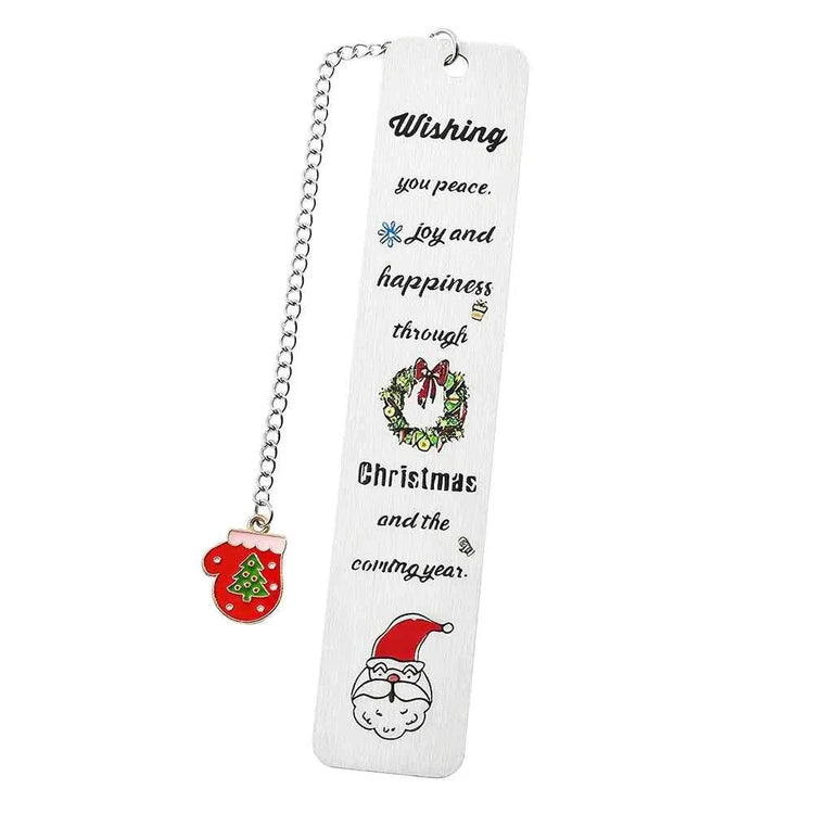 A stainless steel pendant bookmark about Christmas, the warmest Christmas reading gift for loved ones on Christmas Eve. metal Bokkmark by DSERS
