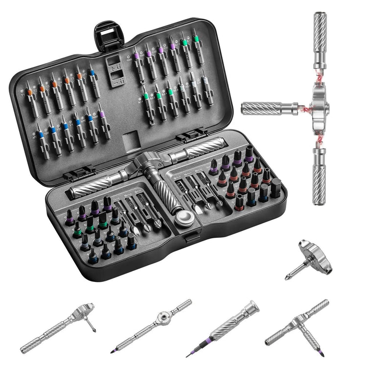 VMAN Precision 66in1 magnetic ratchet screwdriver set Detachable T - handle magneticizer Fix furniture, electronics & glasses Ratchet Screwdriver by DSERS