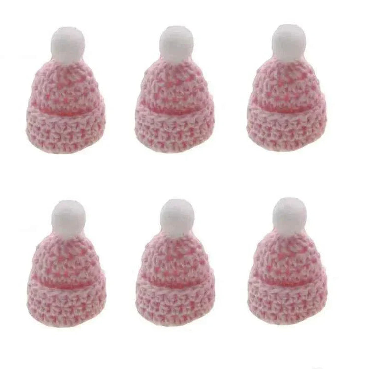 12Pcs Handmade mini crochet Hat for baby shower baptism dolls party favors sewing Applique by DSERS