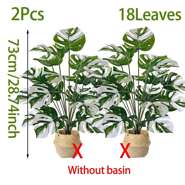 Realistic Artificial Monstera Plant with White Striped Leaves - Perfect for Indoor/Outdoor Decor Weddings Hotels Gardens by DSERS