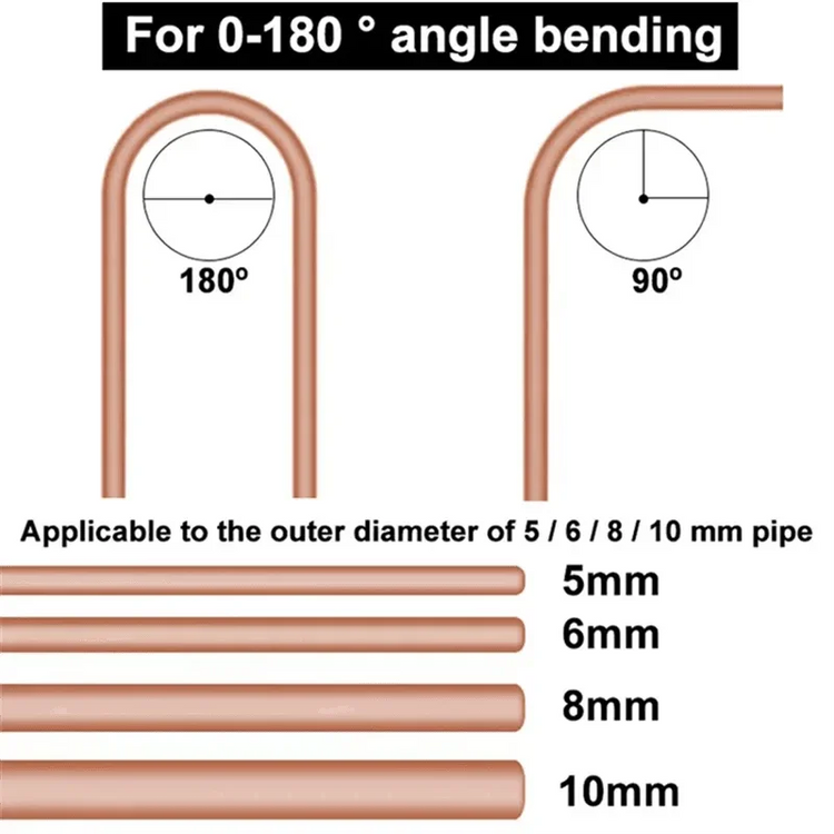 AT21-5/6/8/10Mm Combination 4-In-1 Tube Bender Pipe Bending Tool Tubing Bender Brake Fuel Line Curving Pliers Tube Bender Pipe Bending Tool by DSERS