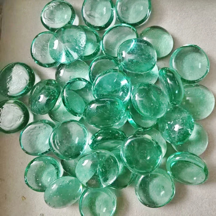 100g/3.52oz(Approx. 18-25pcs) Oblate Bead Glass Mosaic Tiles Colorful Round Mosaic Making Material Multi Diameter DIY Craft Tile by DSERS