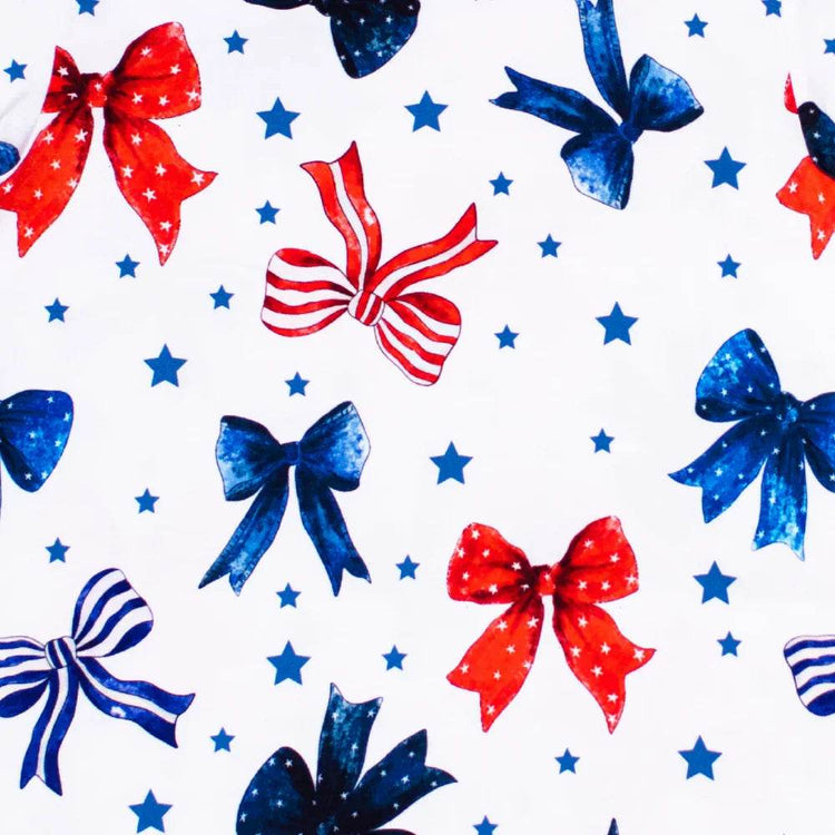 Ruffle Dress Short Sleeve Red White & Bows by Khlobe