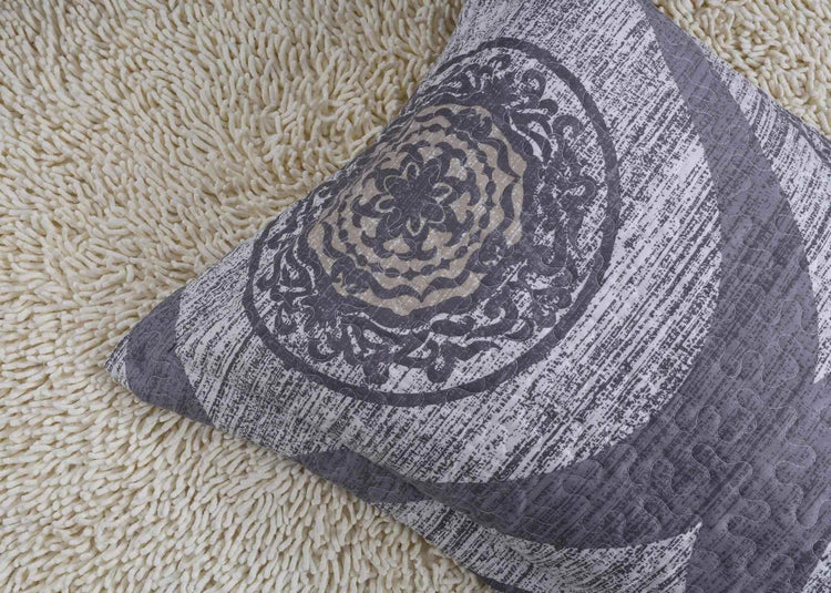 DaDa Bedding Rustic Grey Mosaic Distressed Medallion Reversible Quilted Bedspread Set (SD16299) Bedspreads by DaDalogy Bedding Collection