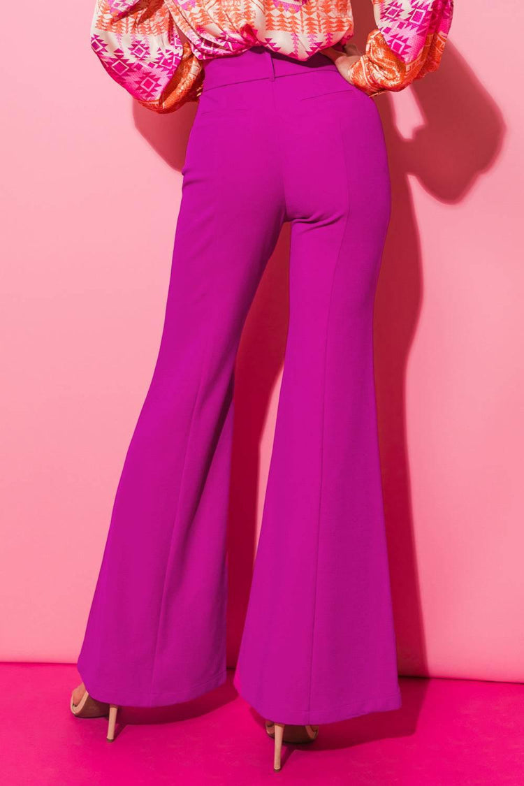 COUNTDOWN THE HOURS WOVEN FLARED PANTS PANTS by Flying Tomato