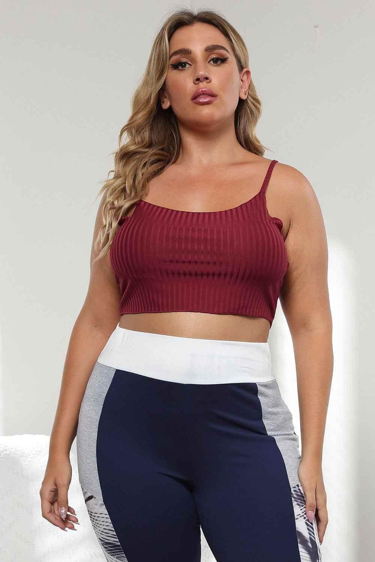 Plus Size Ribbed Spaghetti Strap Top women Attire by Trendsi