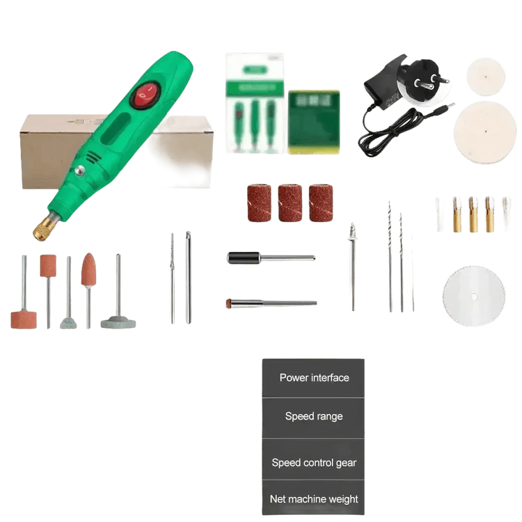 Green Electric Drill Grinder Engraver Pen with Accessories Mini Grinder by Home Of Hybrid Tools Store