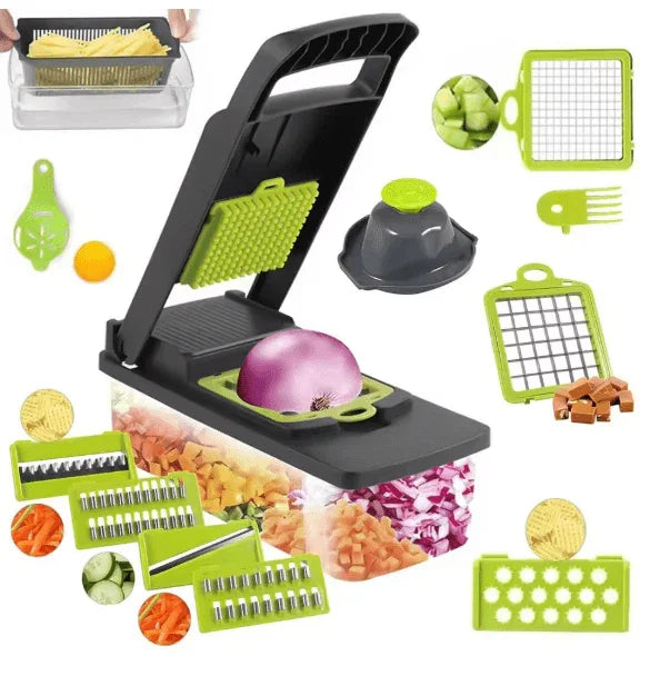 14 in 1 Multifunctional Vegetable Onion Manual Chopper Food Kitchen by GiFTiFY