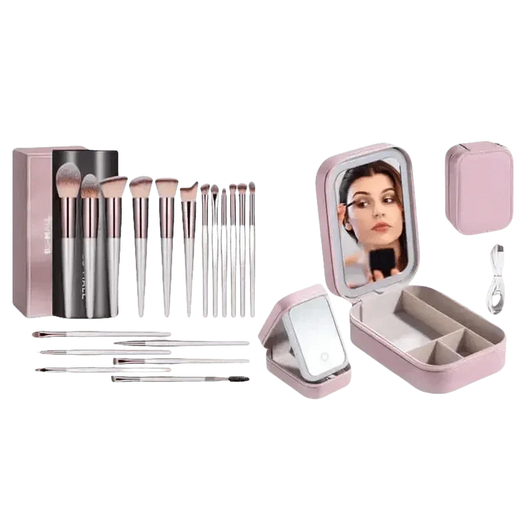 Portable LED Mirror Travel Makeup Box Makeup by DSERS