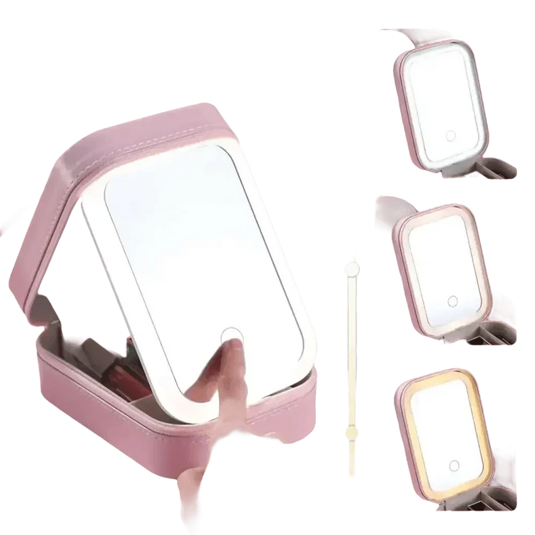 Portable LED Mirror Travel Makeup Box Makeup by DSERS