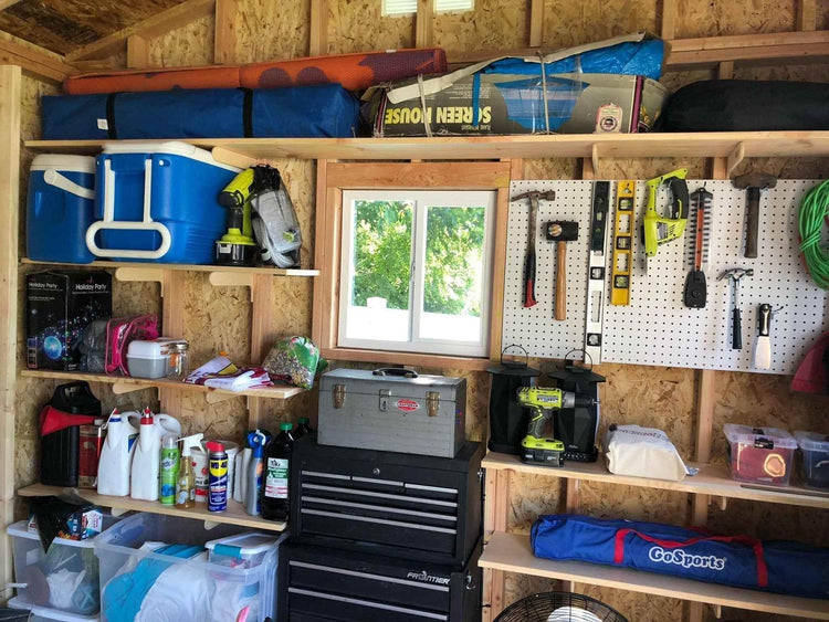 Shed Shelf Bracket Kit 10" Shelving, Shed Organizer Shed Organization Shelving by HangThis Up My Shed Organizing System