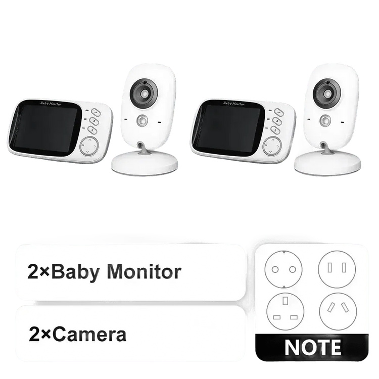 Video Baby Monitor with Two-Way Audio and Temperature Display US Plug Baby Monitors by Eye4U Official Store