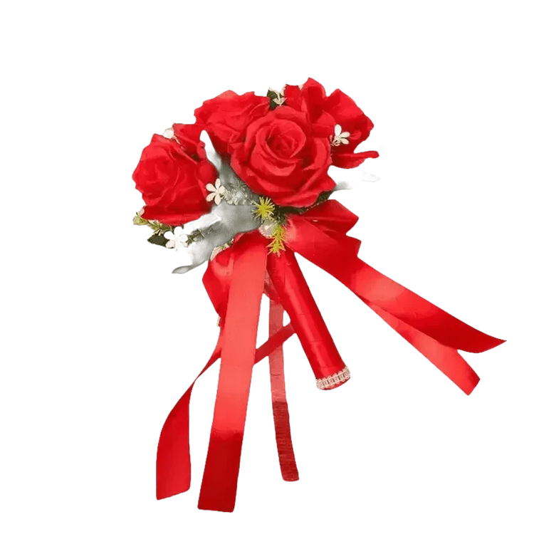 White Rose Wedding Bouquet Artificial Silk Rose Flower Bouquet by Shop1102732563 Store