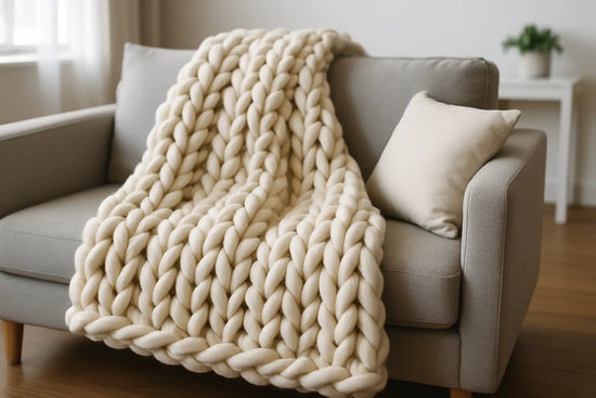 Chunky Knit Blanket Throw: Cozy Style, Fast