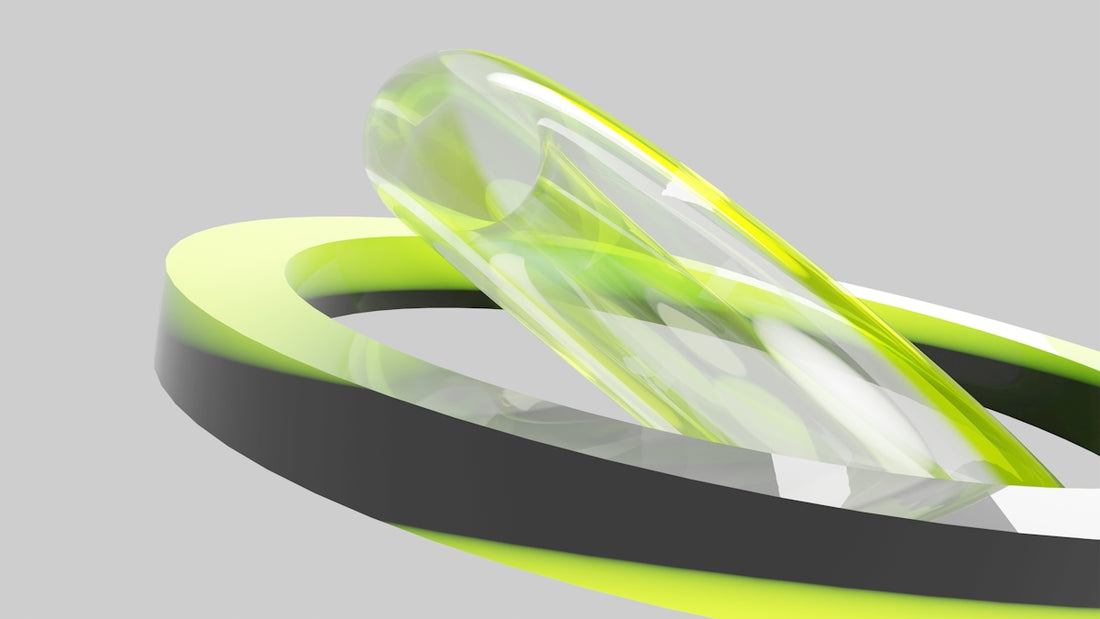 a close up of a green and black object