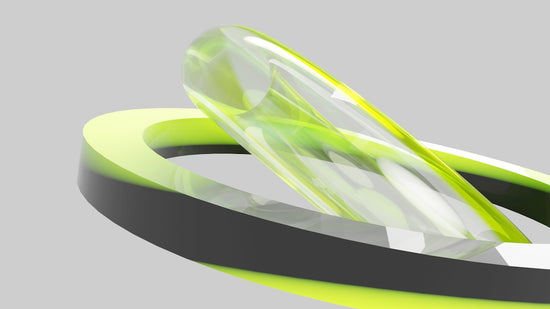 a close up of a green and black object