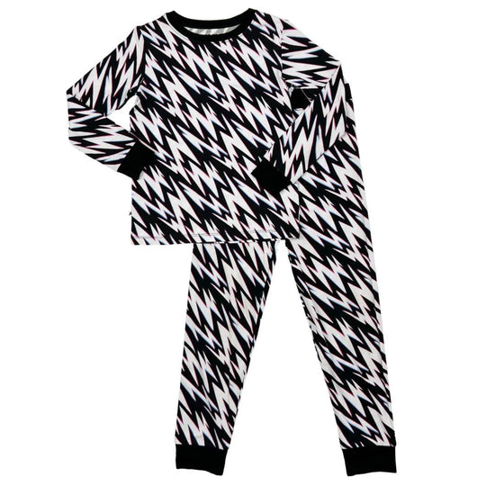 Two Piece Pajama Set Electric Zebra by Khlobe