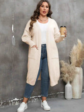 Plus Size Long Sleeve Pocketed Cardigan women Attire by Trendsi