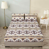 DaDa Bedding Majestic Oriental Kilim Fitted Sheet - w/ Pillow Cases Royal Persian Traditional Design Intricate Ornate Ornament Print Bed Sheets by DaDalogy Bedding Collection