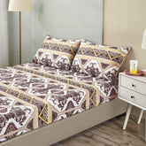 DaDa Bedding Majestic Oriental Kilim Fitted Sheet - w/ Pillow Cases Royal Persian Traditional Design Intricate Ornate Ornament Print Bed Sheets by DaDalogy Bedding Collection