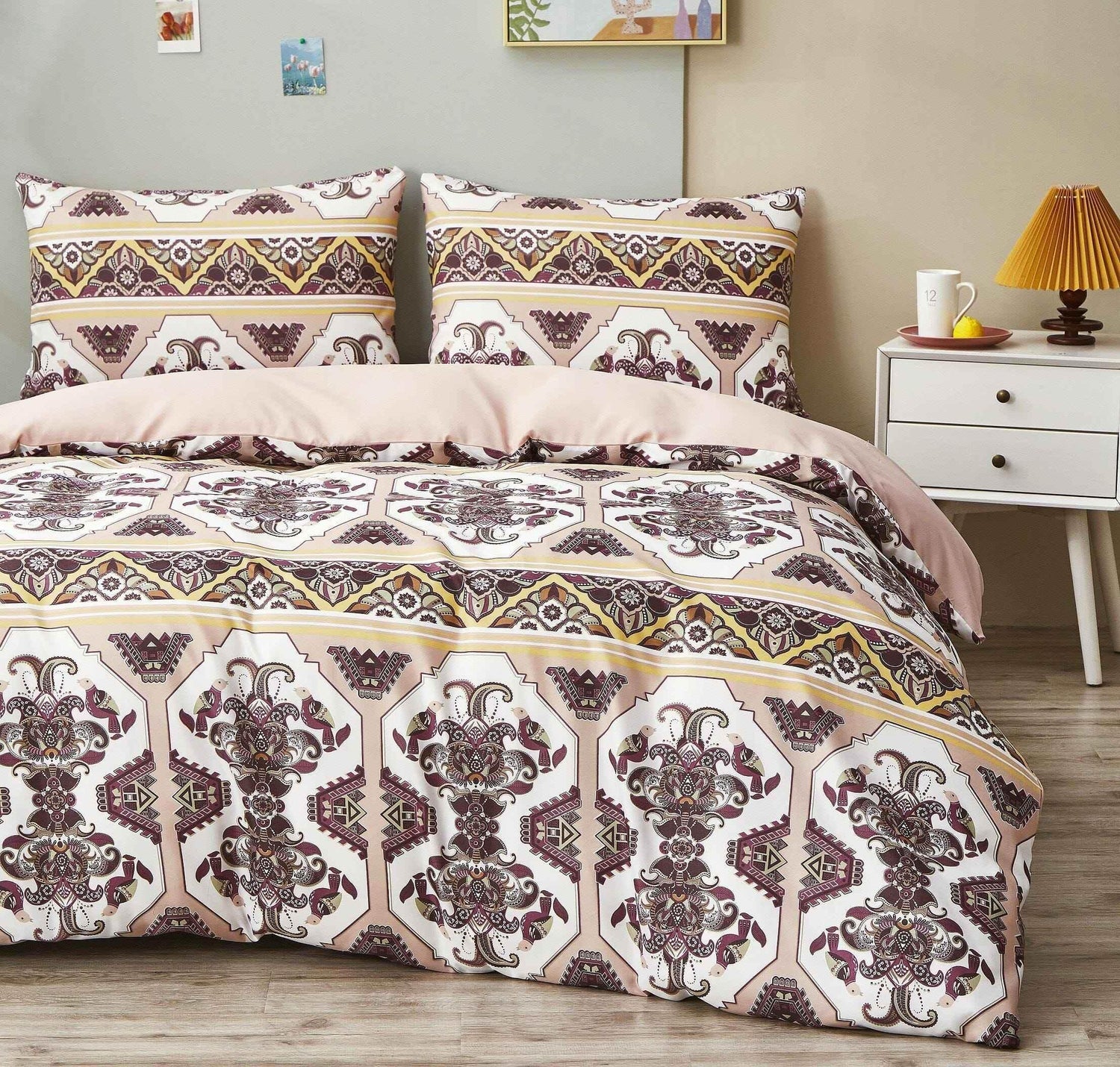 DaDa Bedding Majestic Oriental Kilim Duvet Cover - w/ Pillow Cases Royal Persian Traditional Design Intricate Ornate Ornament Print Duvet Covers by DaDalogy Bedding Collection