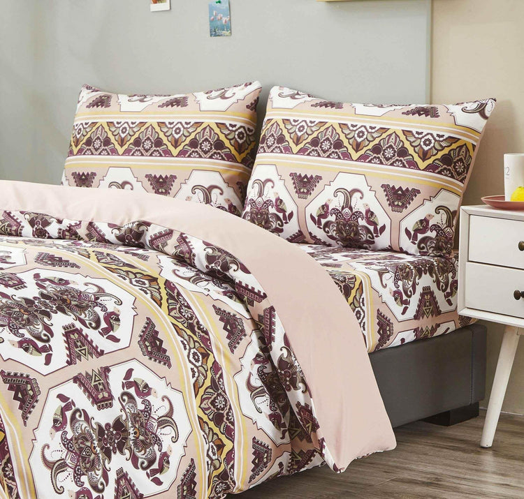 DaDa Bedding Majestic Oriental Kilim Duvet Cover - w/ Pillow Cases Royal Persian Traditional Design Intricate Ornate Ornament Print Duvet Covers by DaDalogy Bedding Collection
