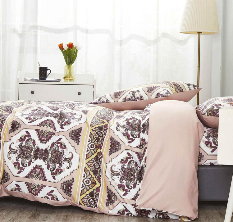 DaDa Bedding Majestic Oriental Kilim Duvet Cover - w/ Pillow Cases Royal Persian Traditional Design Intricate Ornate Ornament Print Duvet Covers by DaDalogy Bedding Collection
