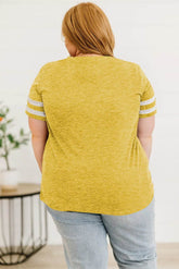 Plus Size Striped V-Neck Tee Shirt women Attire by Trendsi