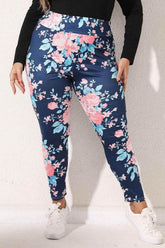 Plus Size Floral Print Legging women Attire by Trendsi