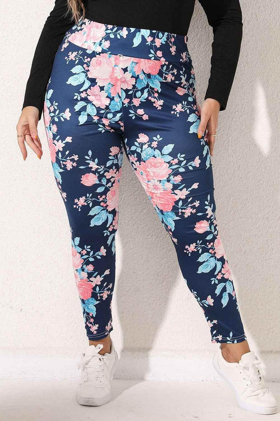 Plus Size Floral Print Legging women Attire by Trendsi