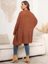 Plus Size Open Front Cardigan With Pockets women Attire by Trendsi