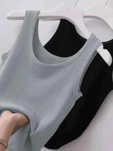 Plus Size Ribbed Knit Scoop Neck Tank Top women Attire by Trendsi