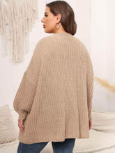 Plus Size Open Front Dropped Shoulder Knit Cardigan women Attire by Trendsi