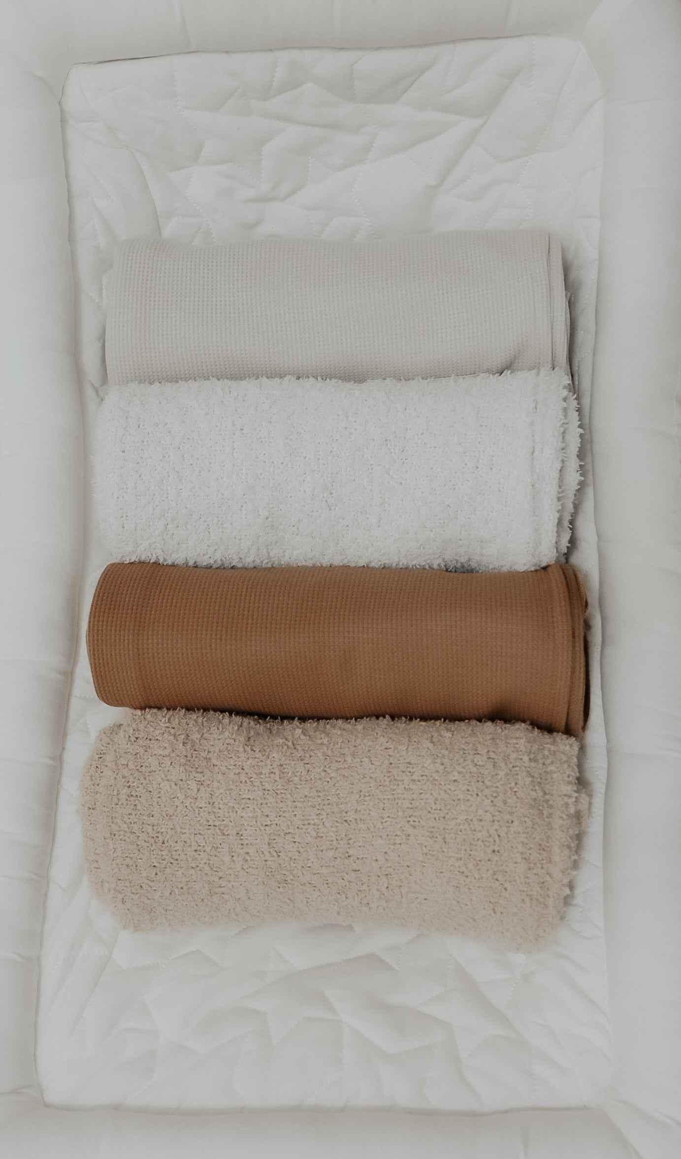 Caramel Waffle Knit Blanket by Little Mae & Co
