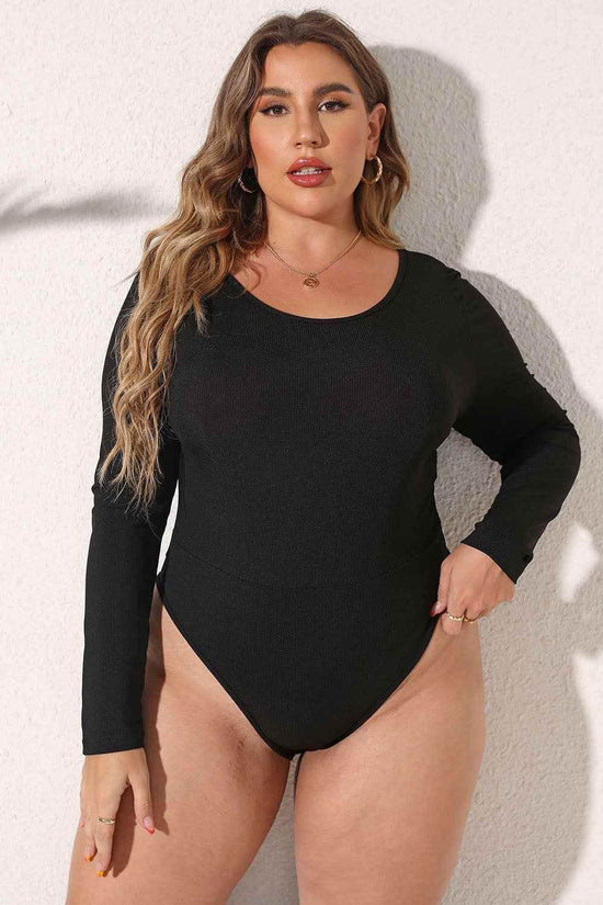 Plus Size Round Neck Long Sleeve Bodysuit women Attire by Trendsi