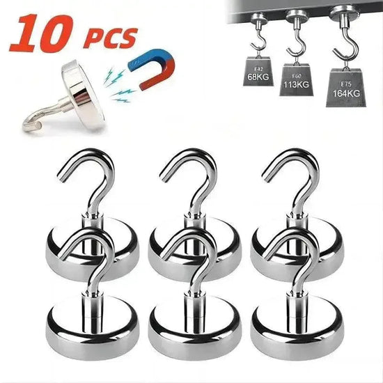 10PCS Strong Magnet Hooks Multi-Purpose Storage Hooks Home Kitchen Bar Storage Hooks Key Storage Hooks Bathroom Hangers Hooks by Dropshee