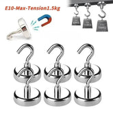 10PCS Strong Magnet Hooks Multi-Purpose Storage Hooks Home Kitchen Bar Storage Hooks Key Storage Hooks Bathroom Hangers Hooks by Dropshee