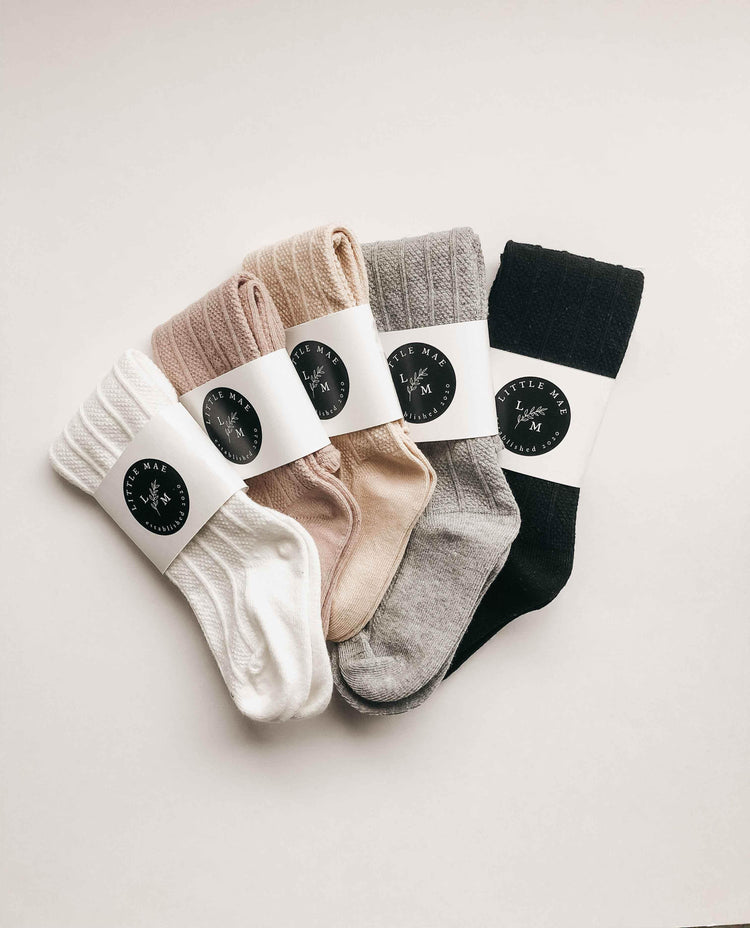 Ruffle Cotton Knee High Socks by Little Mae & Co