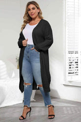 Plus Size Open Front Long Sleeve Cardigan women Attire by Trendsi
