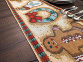 DaDa Bedding Gingerbread Snowman Holiday Woven Tapestry Dining Table Runner (12917) Table Runners by DaDalogy Bedding Collection